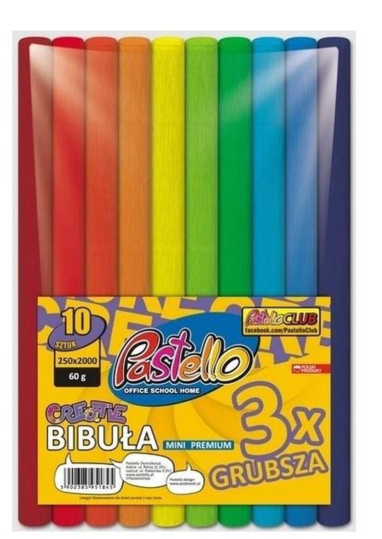 Alfa Pastello, bibuła mini premium, 25-200 cm, 10 kolorów
