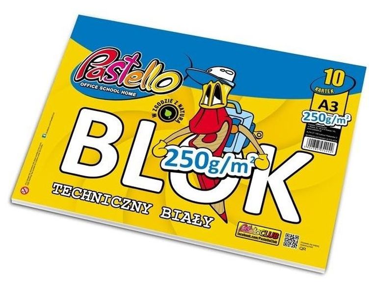 Alfa Pastello, blok techniczny A3, 250g, 10 kartek