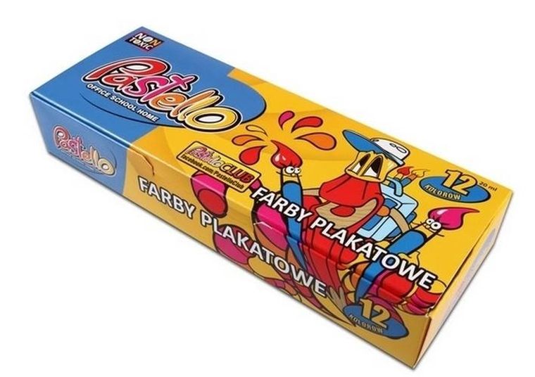 Alfa Pastello, farby plakatowe, 20 ml, 12 kolorów
