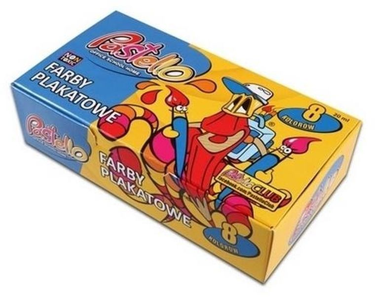 Alfa Pastello, farby plakatowe, 20 ml, 8 kolorów