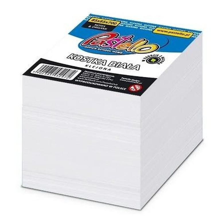 Alfa Pastello, kostka klejona eco, biała, 85-85-70mm