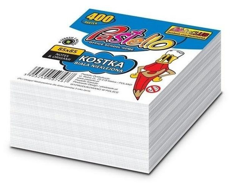 Alfa Pastello, kostka nieklejona biała eco, 85-85-35 mm