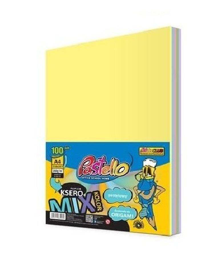 Alfa Pastello, papier ksero A4, 160g, 5 kolorów, 100 arkuszy, pastel