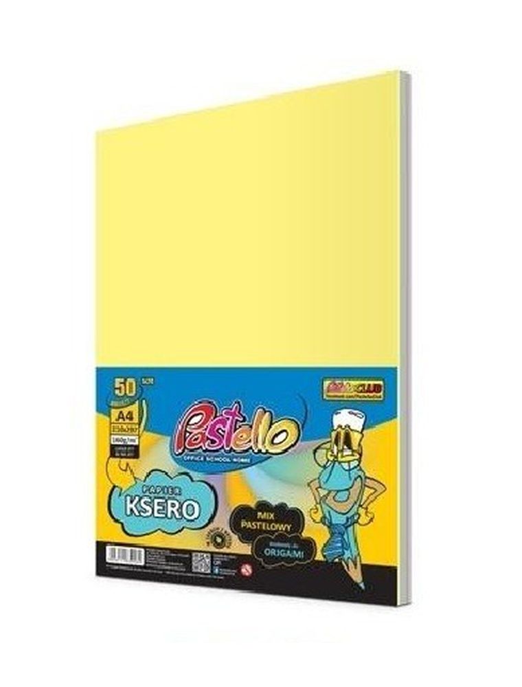 Alfa Pastello, papier ksero A4, 160g, 5 kolorów, 50 arkuszy, pastel