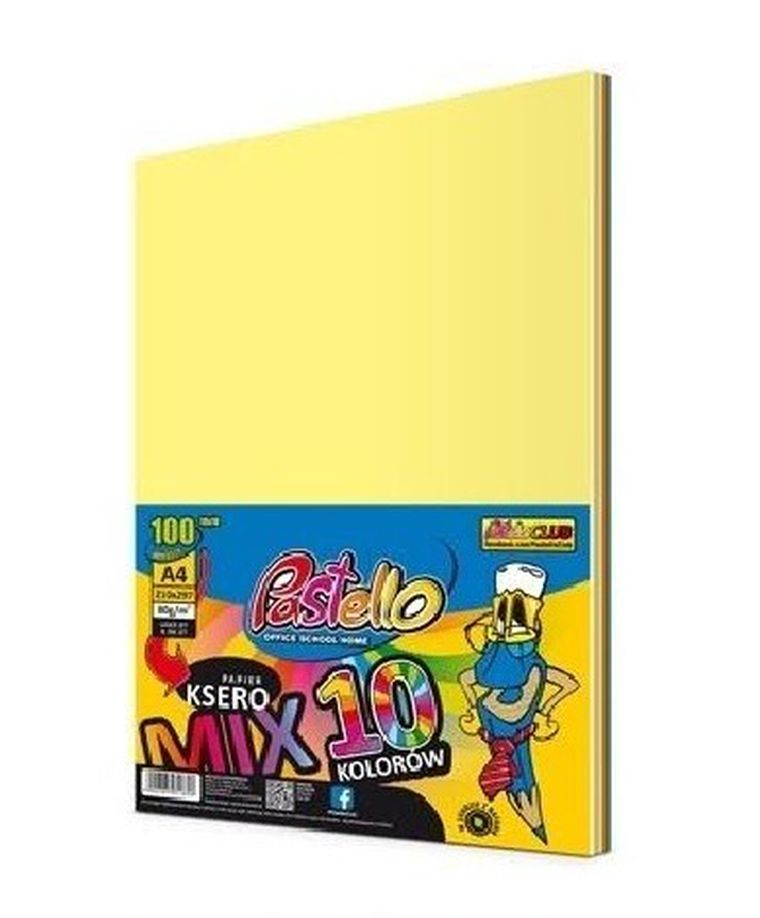 Alfa Pastello, papier ksero A4, 80g, 10 kolorów, 100 arkuszy