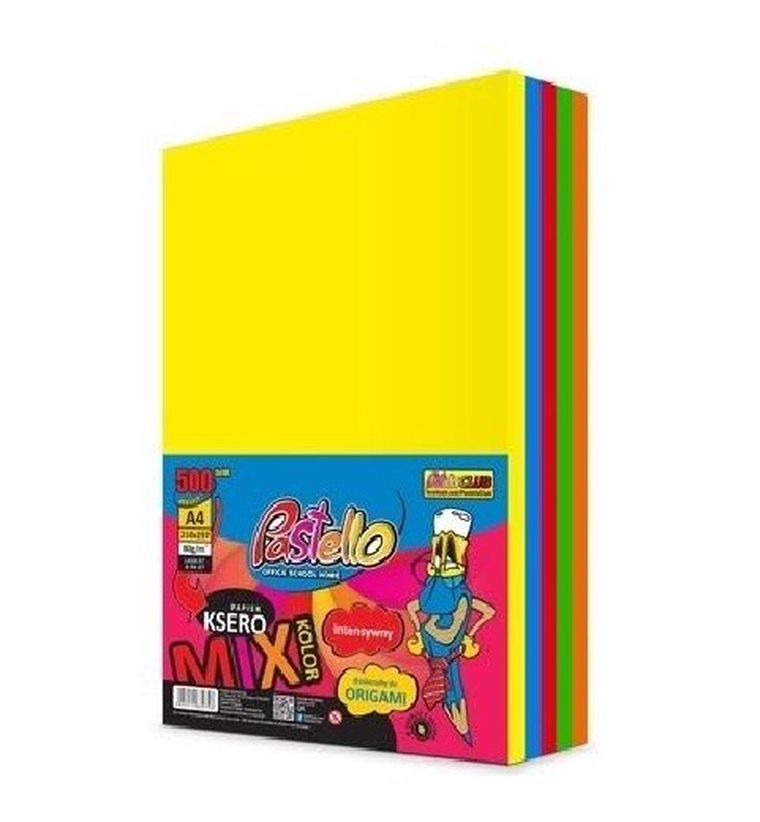Alfa Pastello, papier ksero A4, 80g, 5 kolorów, 500 arkuszy