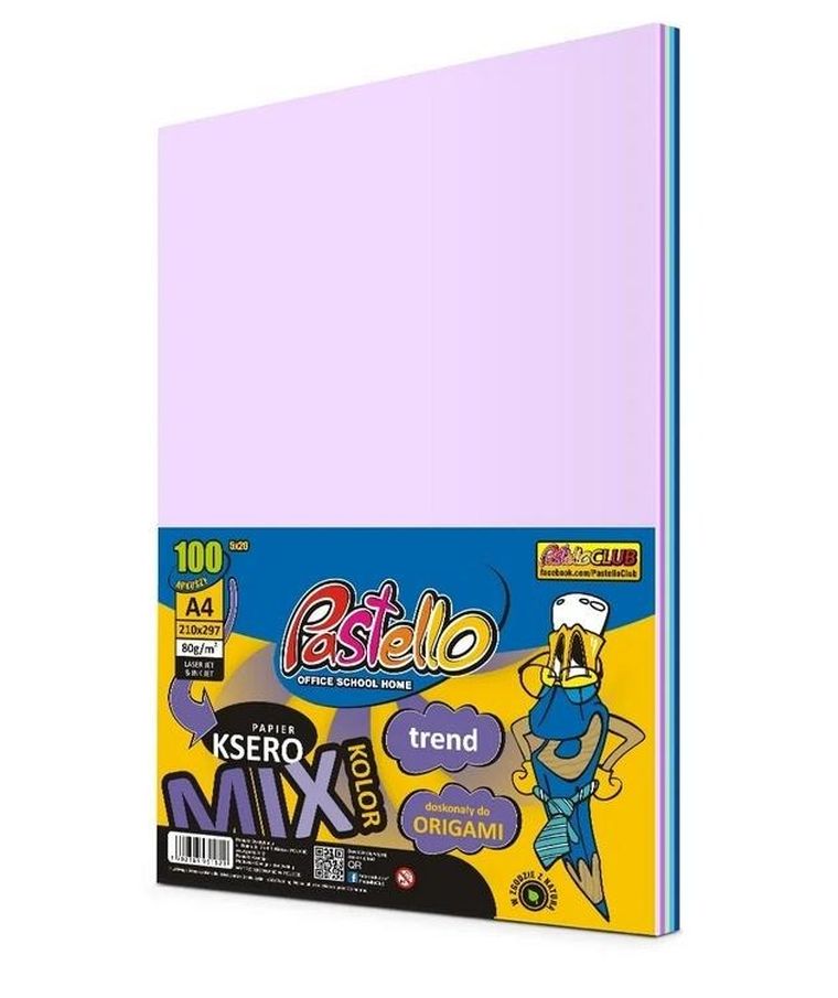 Alfa Pastello, papier ksero A4, 80g, 5 kolorów niebieskich, 100 arkuszy