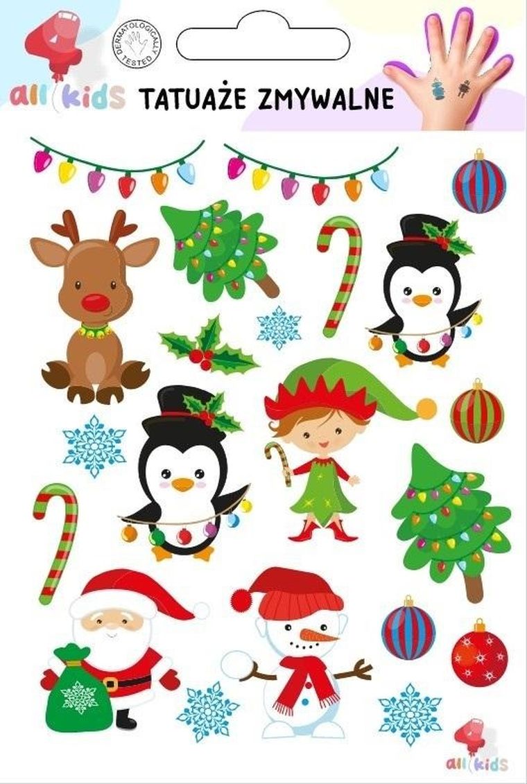 All4kids, Boże Narodzenie, tatuaże zmywalne dla dzieci