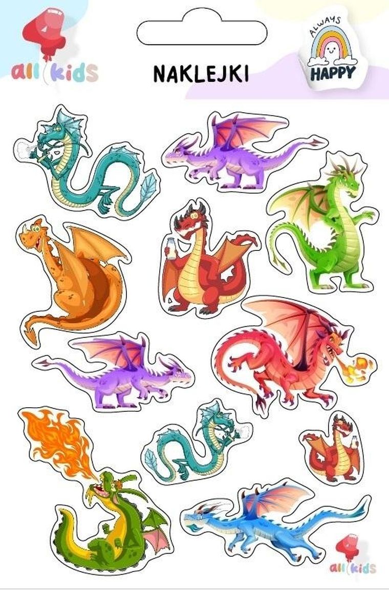 All4Kids, naklejki dla dzieci, Smoki
