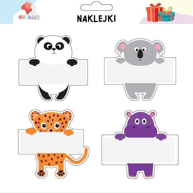 All4Kids, naklejki na szafkę i zeszyt, Zwierzaki