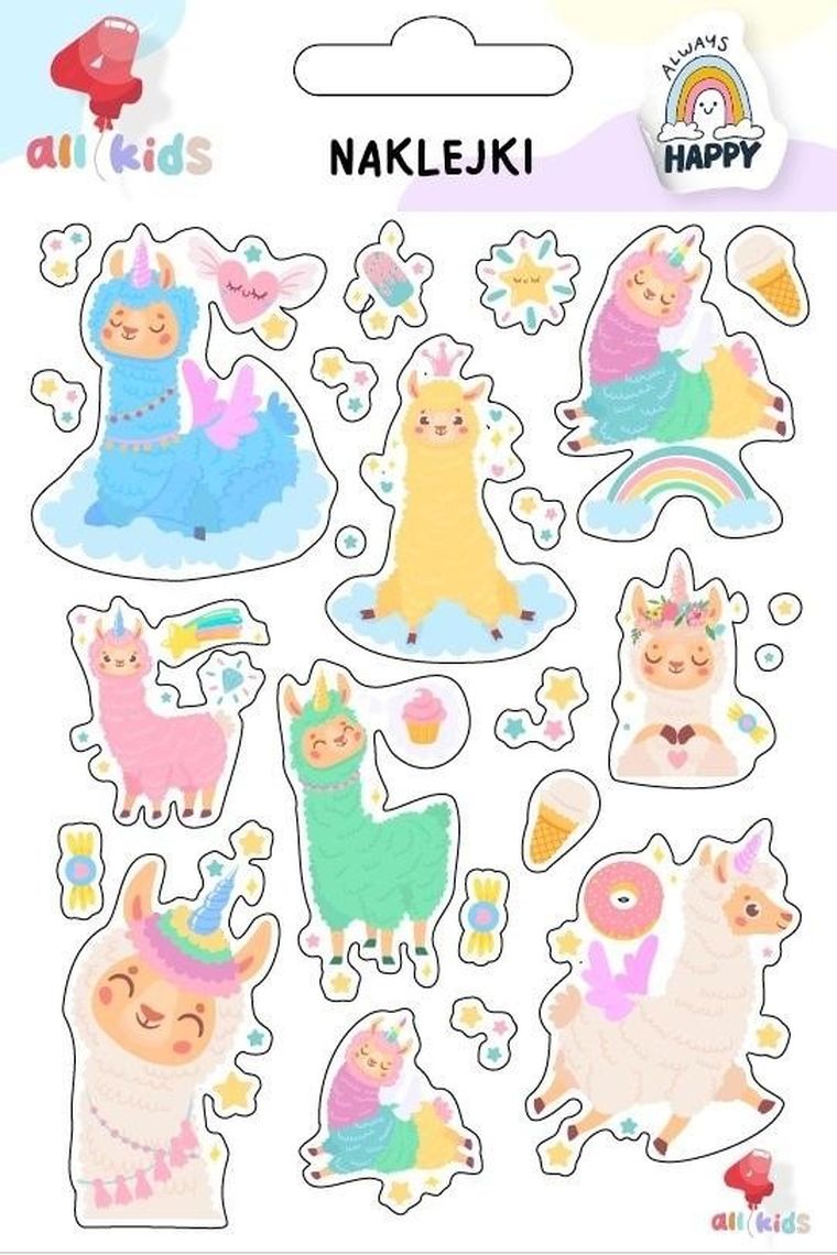 All4Kids, naklejki, wesołe lamy