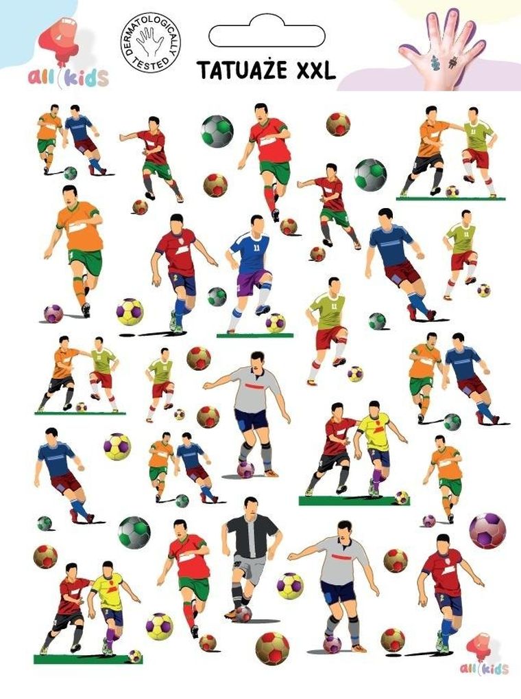 All4kids, Piłkarze, tatuaże zmywalne, XXL