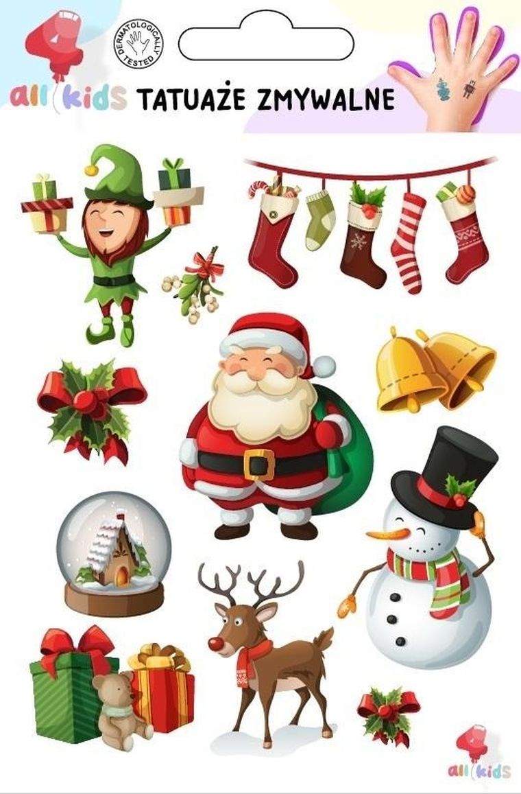 All4Kids, tatuaże zmywalne, Boże Narodzenie