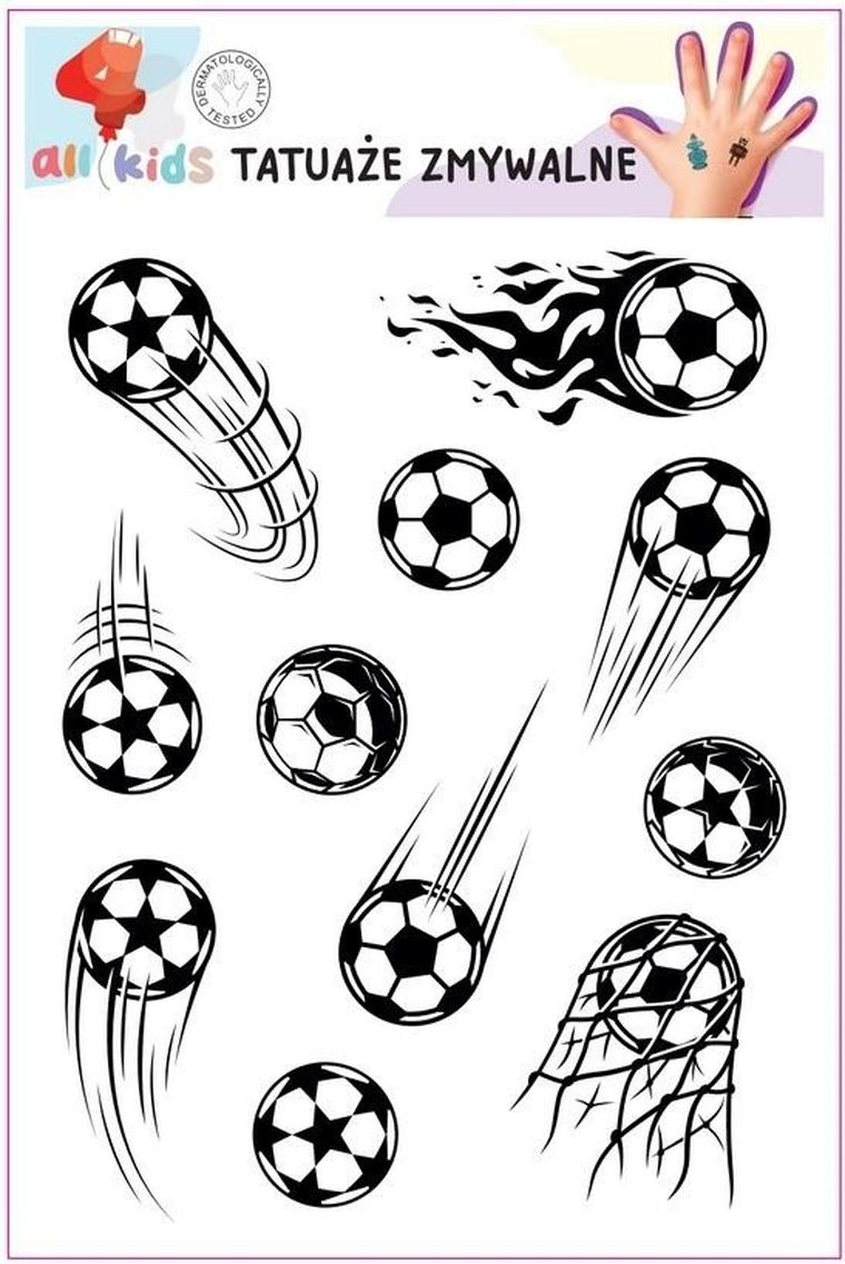 All4kids, tatuaże zmywalne dla dzieci, Piłki