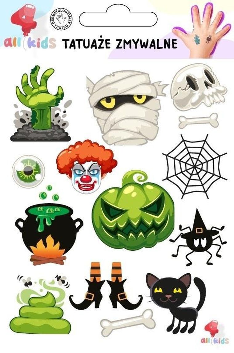 All4kids, Tatuaże zmywalne, Halloween