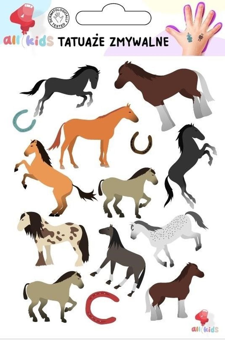 All4Kids, tatuaże zmywalne, konie i kucyki