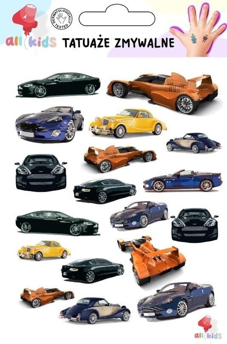 All4Kids, tatuaże zmywalne, samochody