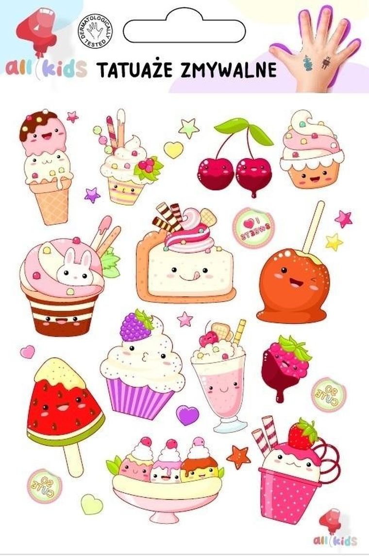 All4Kids, tatuaże zmywalne, słodkie ciasteczka