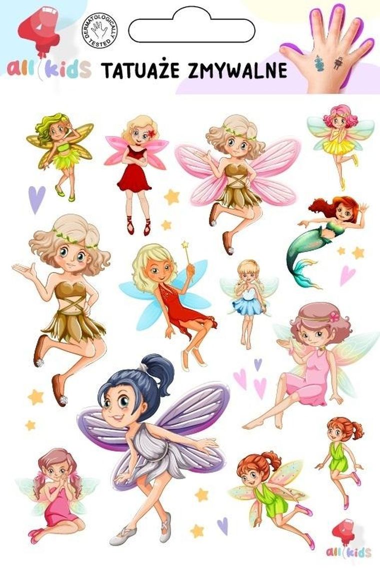 All4Kids, tatuaże zmywalne, wróżki czarodziejki