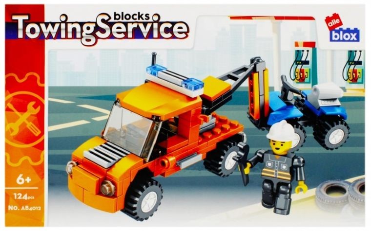 Alleblox, pojazd holowniczy, klocki konstrukcyjne, 124 elementy