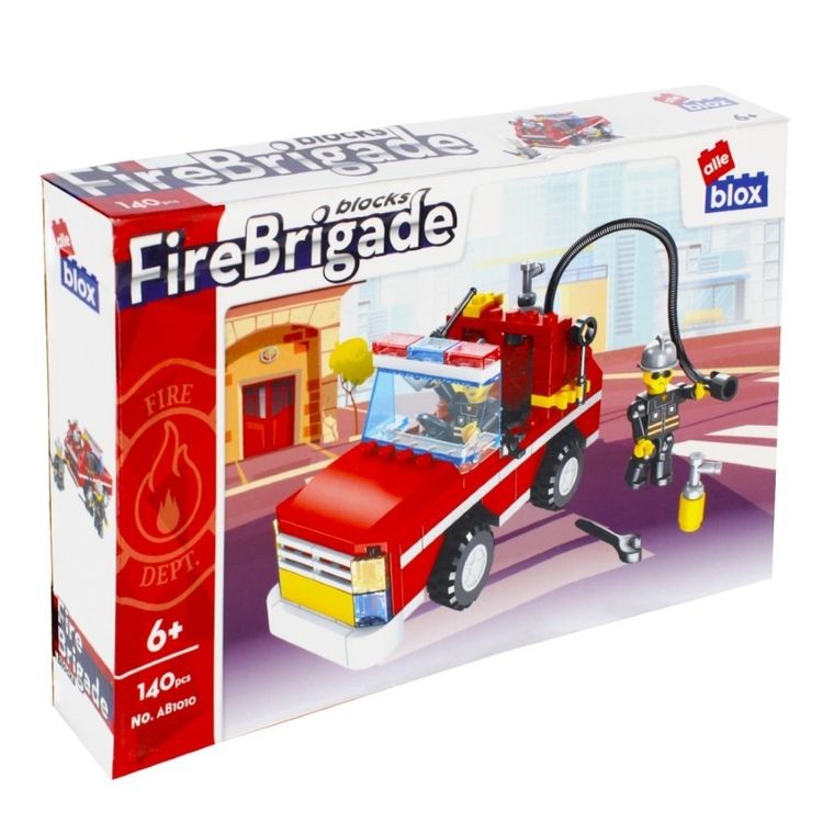 Alleblox, pojazd strażacki, klocki konstrukcyjne, 140 elementów
