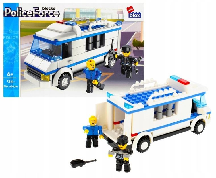 Alleblox, wóz policyjny, klocki konstrukcyjne, 134 elementy