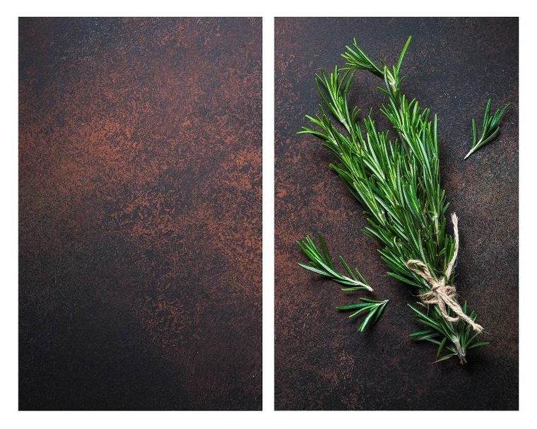 Allstar, podkładki kuchenne, Rozmaryn, 2 szt., szkło, 52-30 cm