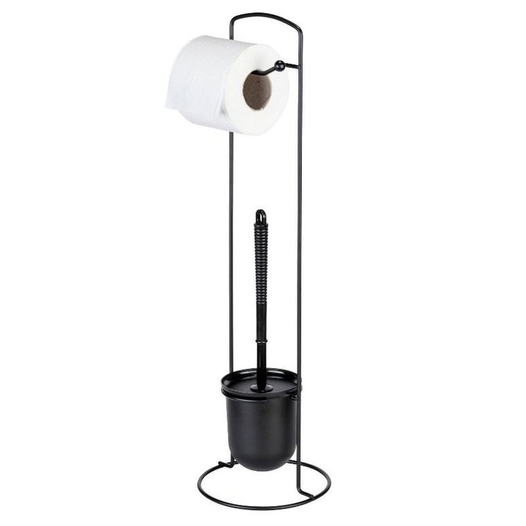 Allstar, Zalea, metalowy stojak na papier w pojemnikiem na szczotkę WC 2w1