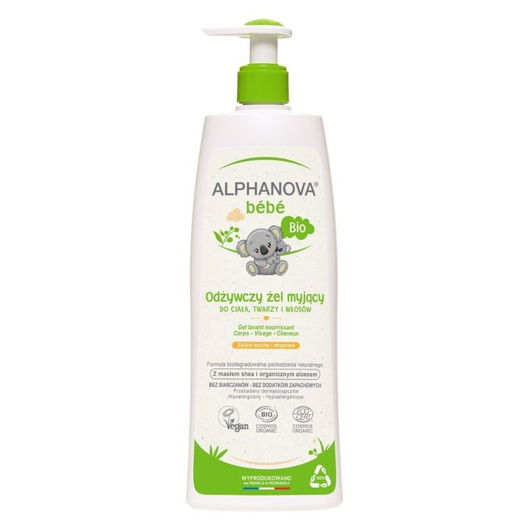 Alphanova Bebe, odżywczy żel do mycia skóry suchej i atopowej, 500 ml