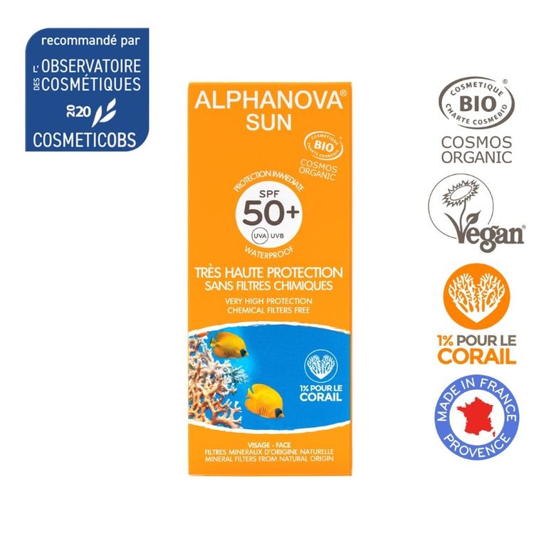 Alphanova Sun Bio, krem przeciwsłoneczny, SPF 50, 50 g