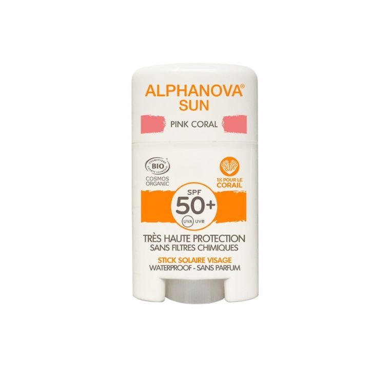 Alphanova Sun, krem z filtrem w sztyfcie, SPF50+, Pink Coral, 12 g