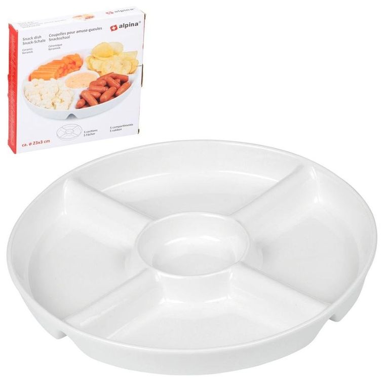 Alpina, ceramiczny talerz na przekąski, biały, 23-3 cm