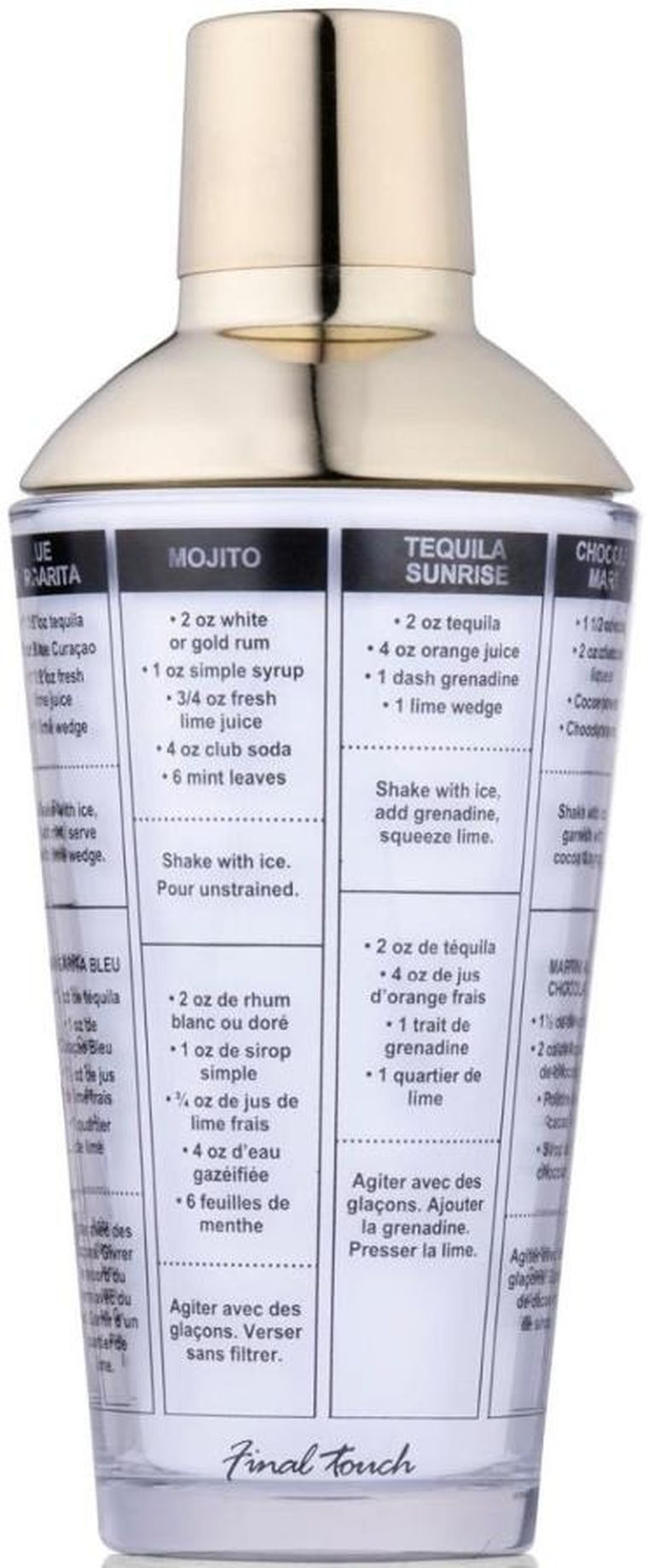 Alpina, shaker do koktajli, szklany, 450 ml