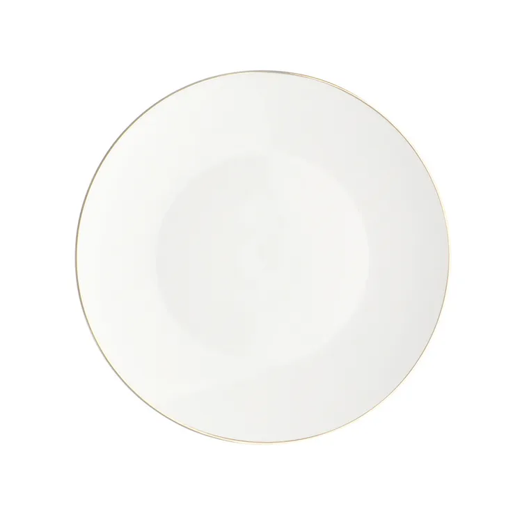 Altom Design, Bella, złota linia, talerz deserowy, 20 cm, porcelana kremowa