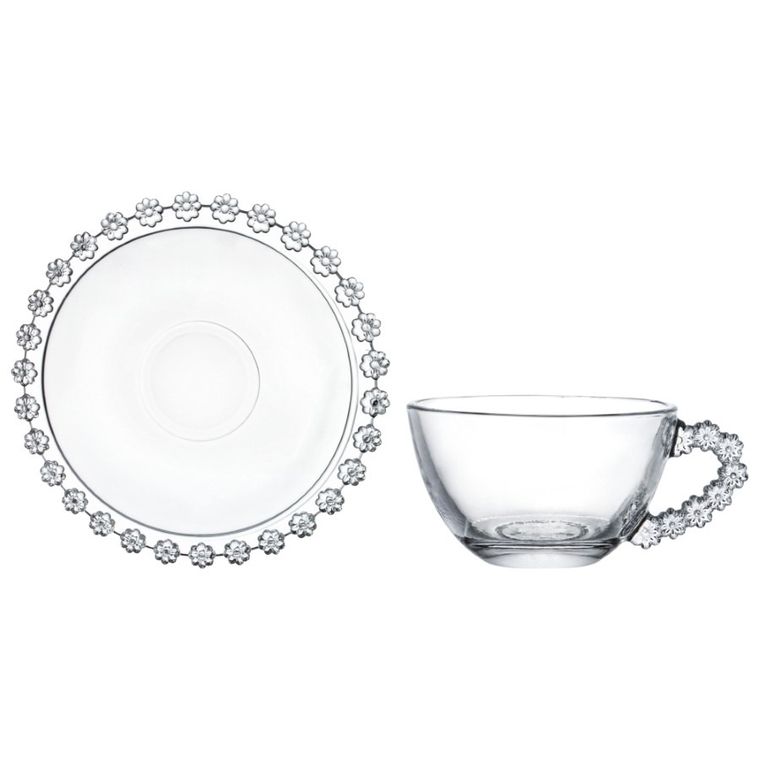 Altom Design, Bloom, filiżanka szklana ze spodkiem, 200 ml