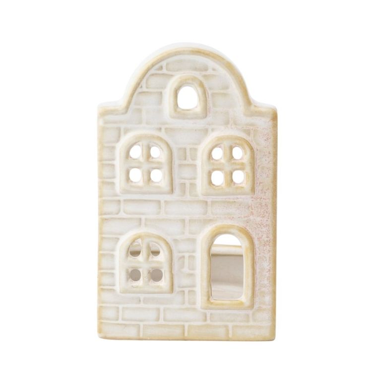 Altom Design, domek porcelanowy na t-light, 6-5,5-9 cm, biały