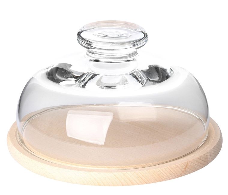 Altom Design, Edwanex, pojemnik na ser z drewnianym spodem, średnica 22 cm