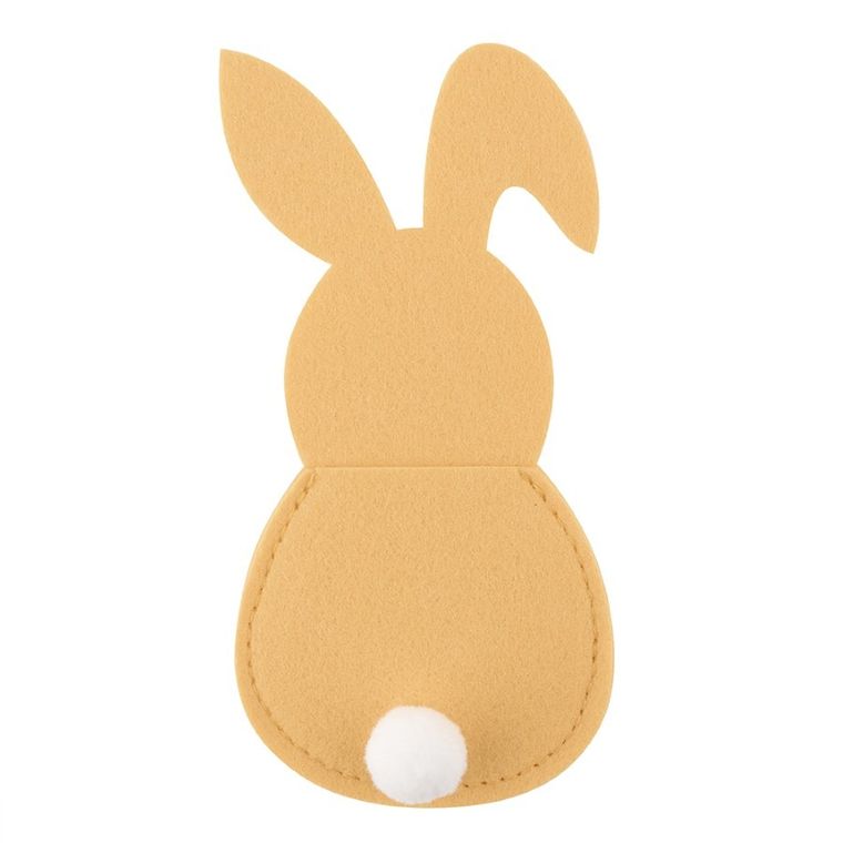 Altom Design, etui filcowe na sztućce, 15-8.5 cm, zestaw 4 szt. jasnożółty zajączek