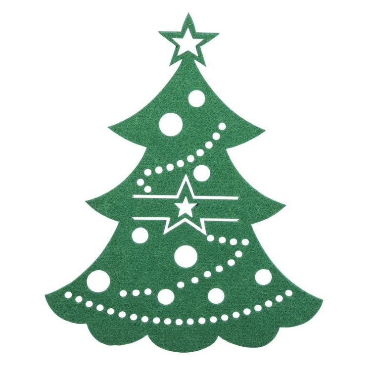 Altom Design, etui filcowe na sztućce, 21-17 cm, zestaw, 4 szt. zielona choinka