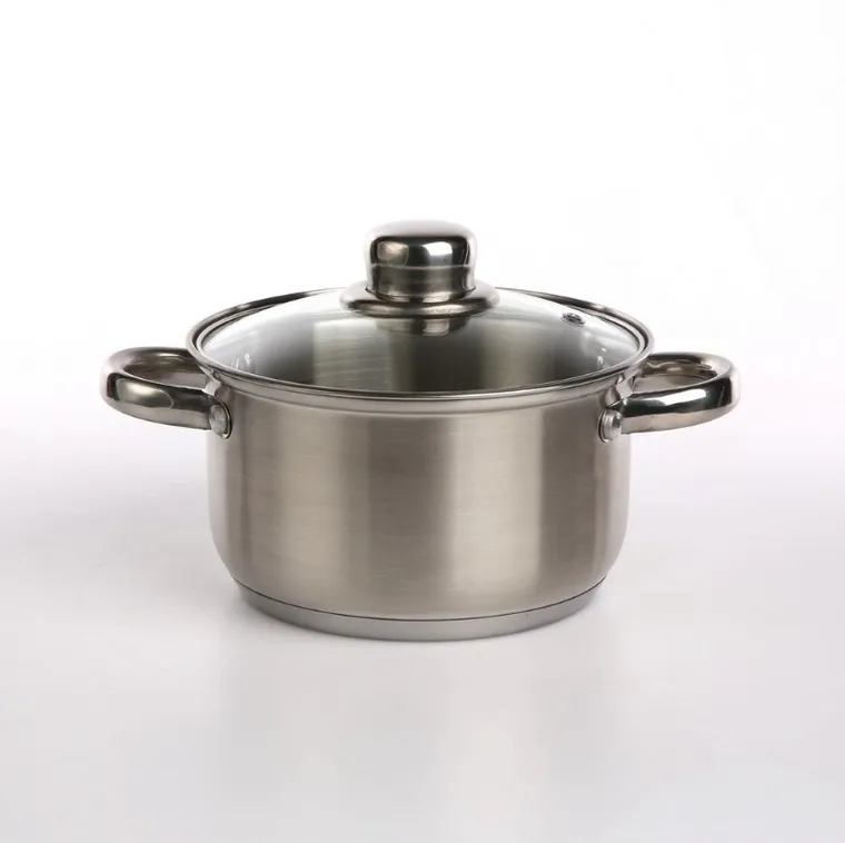 Altom Design, Fabio, garnek nierdzewny z pokrywą szklaną, 14 cm