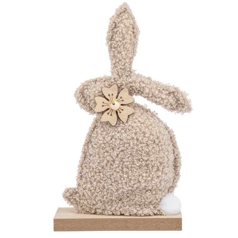 Altom Design, figurka boucle zając, beżowy, 12-5-22 cm