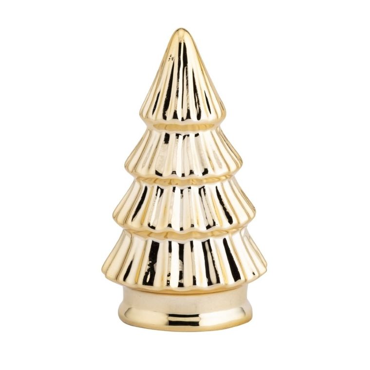 Altom Design, figurka ceramiczna choinka, 7-7-12 cm, w kolorze złota