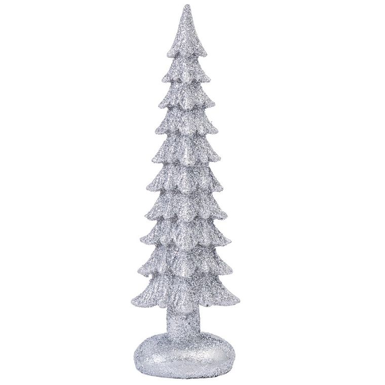 Altom Design, figurka choinka z poliresingu, 4,5-3,5-15 cm, w odcieniu srebra