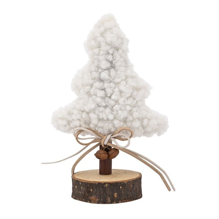 Altom Design, figurka drewniana, choinka boucle, biały, 10-18,5 cm