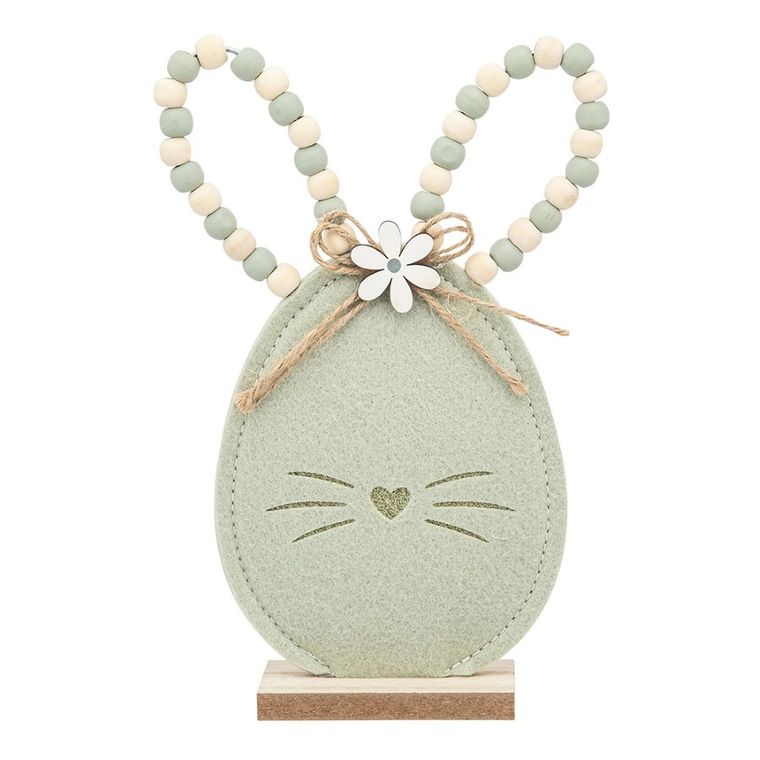 Altom Design, figurka filcowa, zając, zielone koraliki, 11-4-22 cm