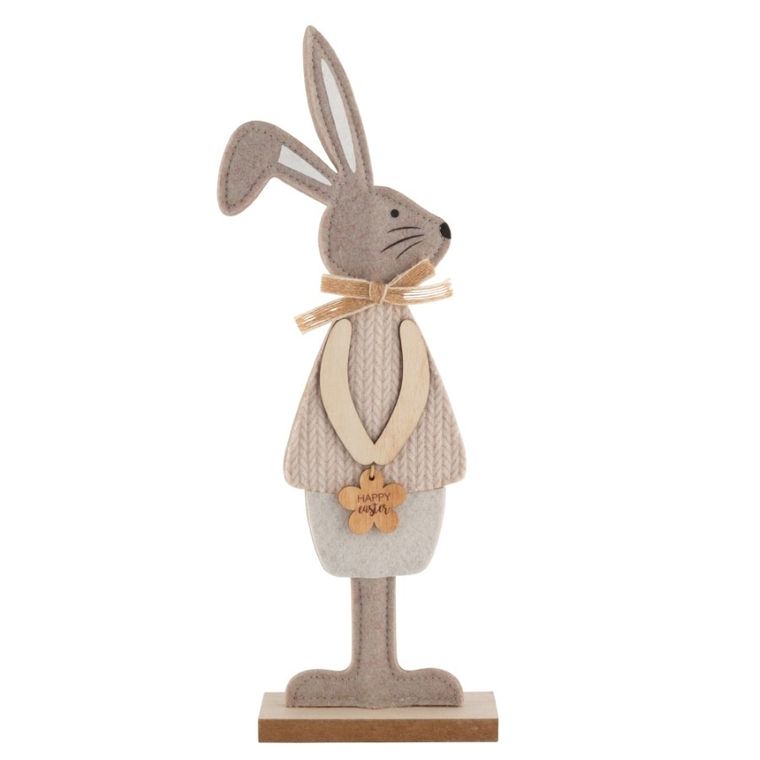 Altom Design, figurka filcowo-drewniana zając w sweterku, 10.5-4-31 cm