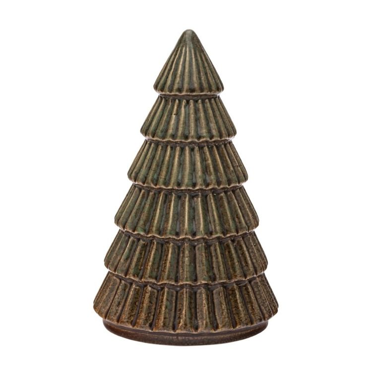 Altom Design, figurka porcelanowa choinka, 9-9-14 cm, brązowo-zielona