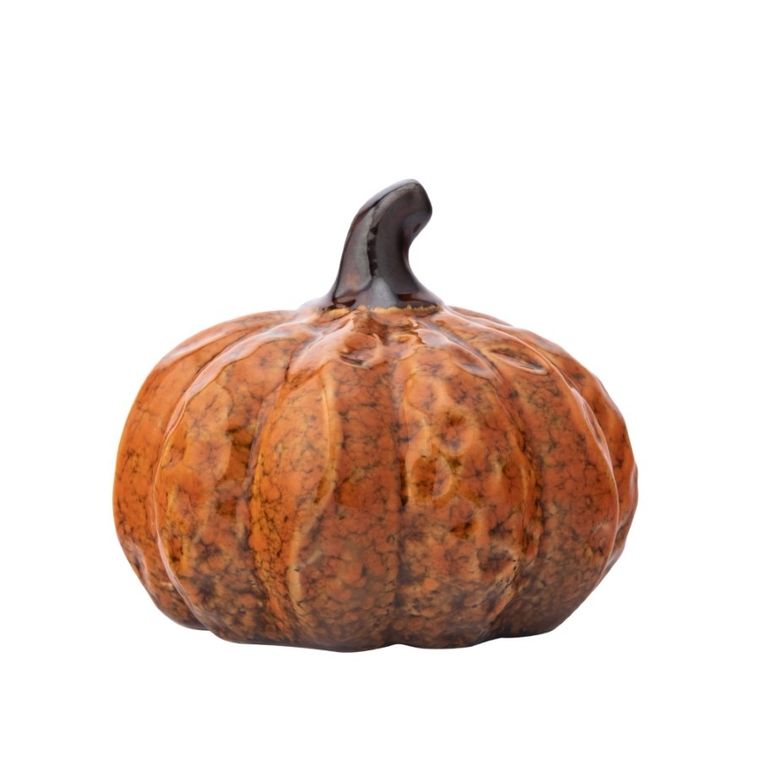 Altom Design, figurka porcelanowa, dynia, szkliwo reaktywne, pomarańczowa, 9,5-9,5-8 cm