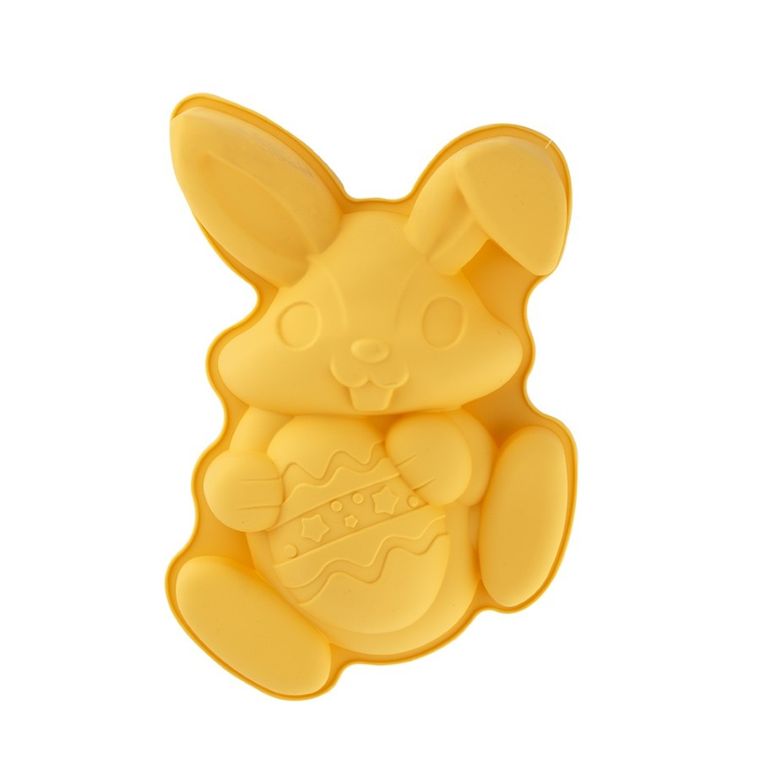 Altom Design, forma silikonowa do pieczenia zając, 30.5-21.5-5 cm, żółta