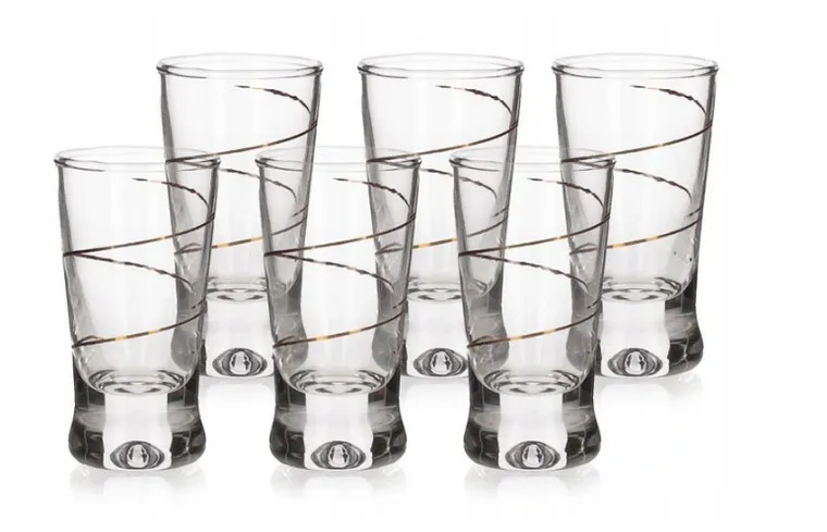 Altom Design, Glasmark, Złota spirala, 6 kieliszków do wódki, 25 ml